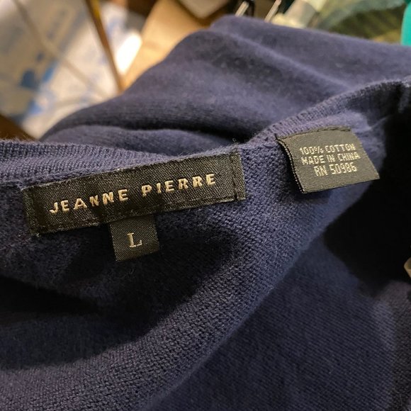 Jeanne Pierre Blue 3/4 Bell Sleeve Knit Sweater - Picture 3 of 6